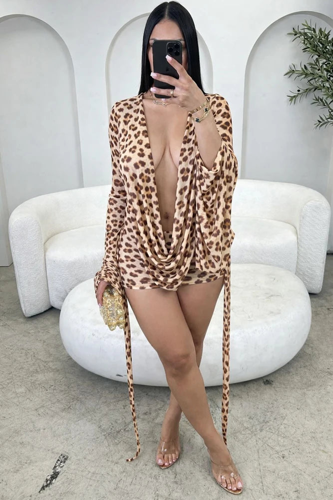 Crimson Charm Drape Dress