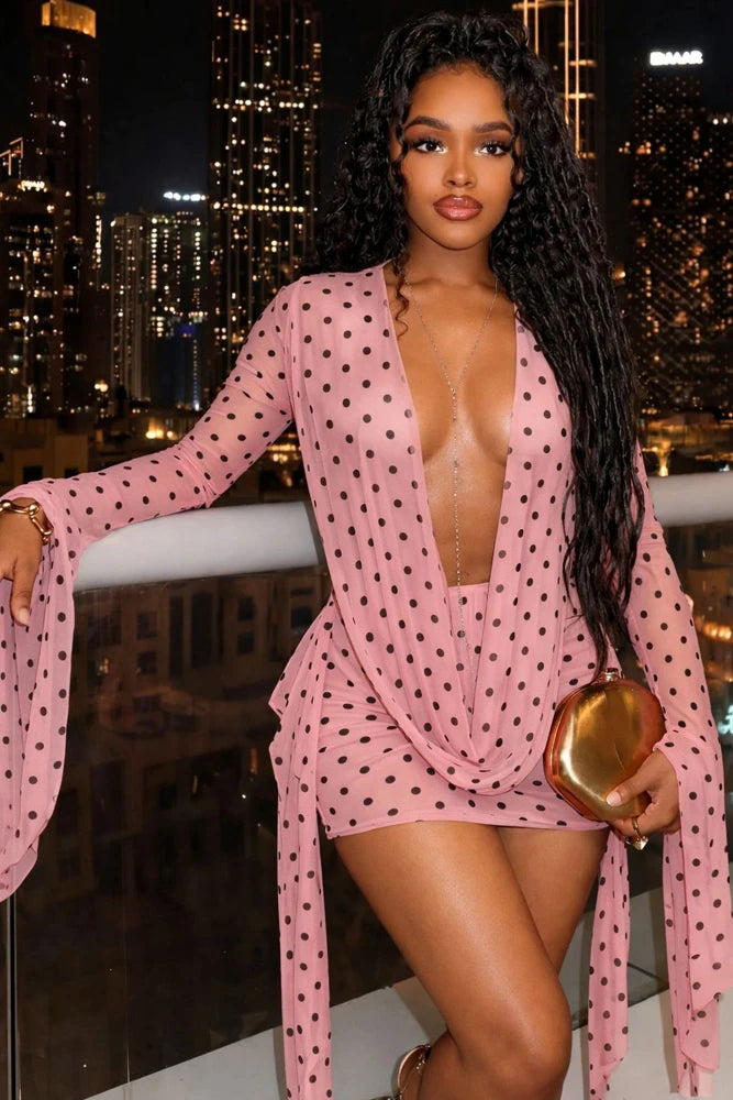 Crimson Charm Drape Dress